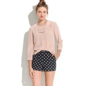 Madewell Tailored Black and White Polka Dot Shorts, Size 0